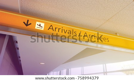 Airport Arrivals Sign