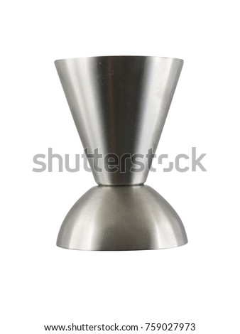Shiny metal jigger isolated on white with clipping path