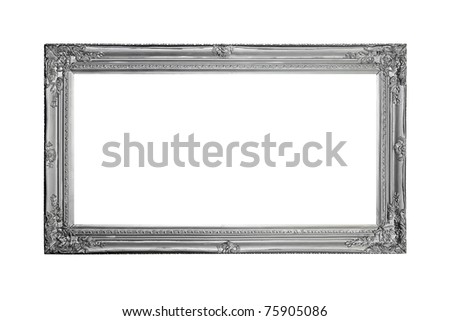 Luxurious silver frame isolated included clipping path