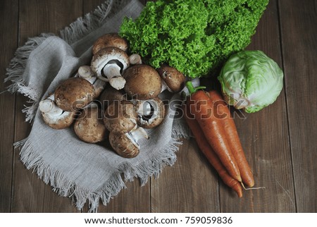 Vegetables on wooden texture
	
