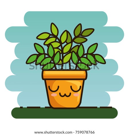 cute lovely kawaii house plants cartoons