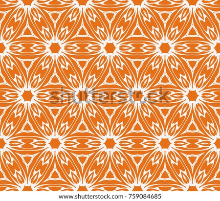 Bright seamless decorative geometric pattern with lace flower design. Vector illustration. For fashion, scrapbooking, invitation