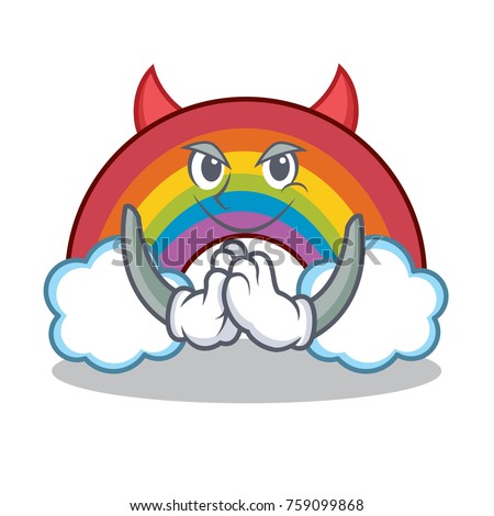 Devil colorful rainbow character cartoon