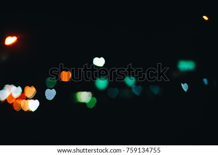 Bokeh Light Heart Valentine Background