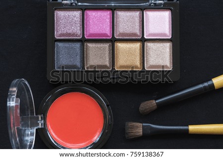 beauty skin face cosmetic makeup of colorful woman on background black