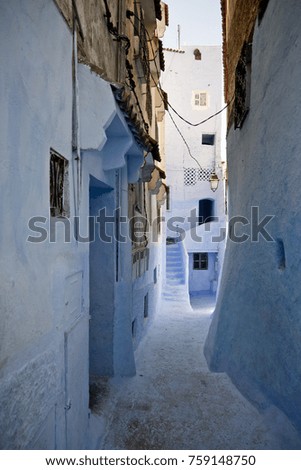Alleyway in Morocco’s Blue City, Chefchaouen