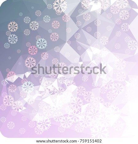 Abstract winter background with snowflakes. Beautiful layout for banners, postcards, covers and other artworks. Copy space. Vector clip art.