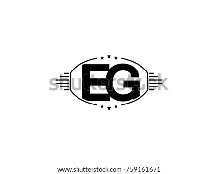Minimal black vector initial EG logo letter design