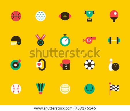 
sports ball icons vector illustration flat design