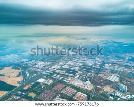 Aerial view of cityscape..
