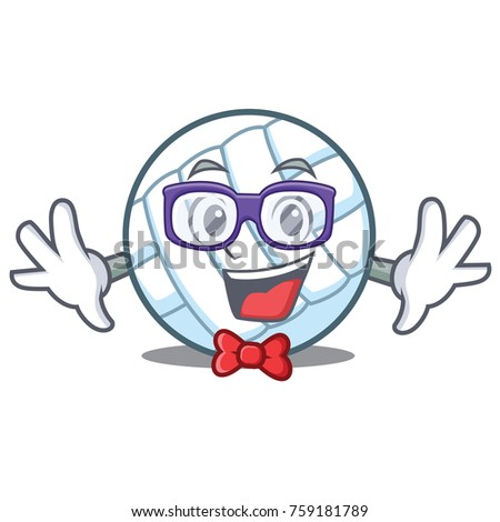 Geek volley ball character cartoon