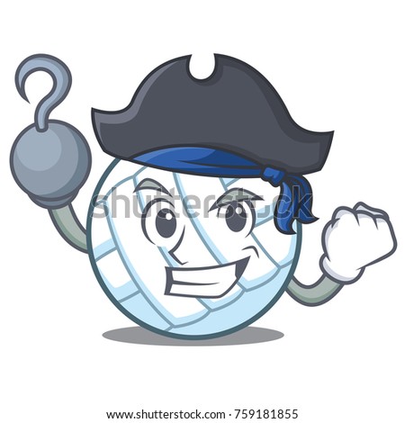 Pirate volley ball character cartoon