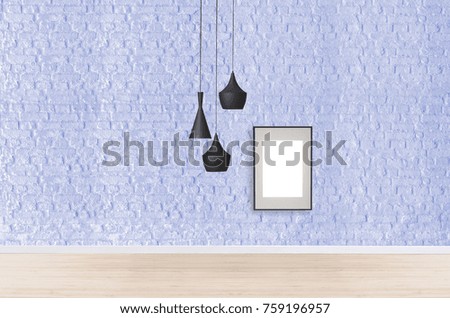 blue background interior design, empty space