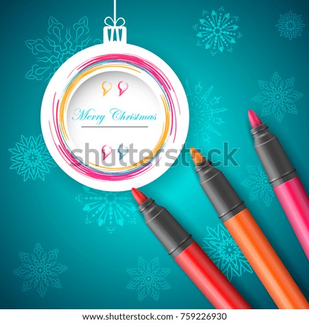 New Year s ball with marker - vector illustration. Eps 10