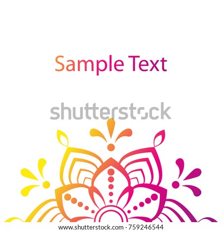 Beautiful warm bright mandala stock vector illustration on wite background