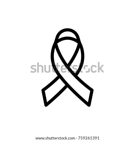 Cancer ribbon line icon. High quality black outline logo for web site design and mobile apps. Vector illustration on a white background.