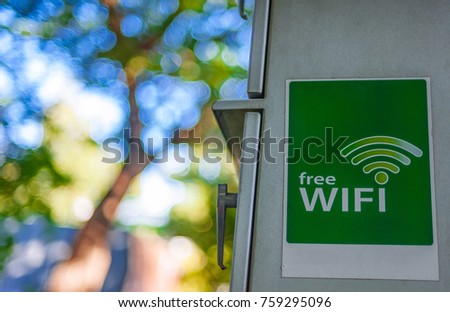 The free wifi icon in the garden