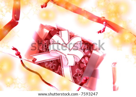 Close-up picture of a christmas present box