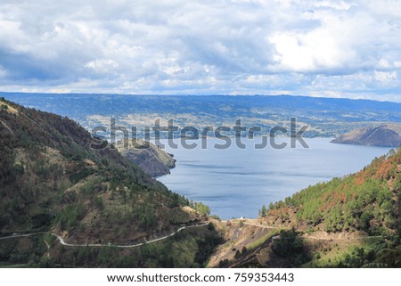 View on the hill in Lake Toba Sumatra
