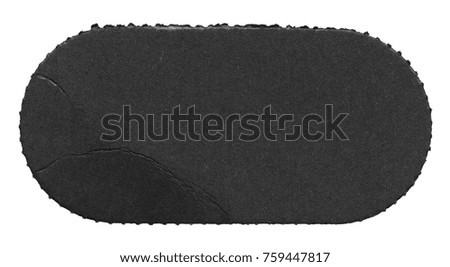 old black paper tear isolated on white background with copy space