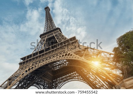 The Eiffel Tower in Paris, best Destinations in Europe Royalty-Free Stock Photo #759455542