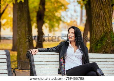 portrait woman in autumn park