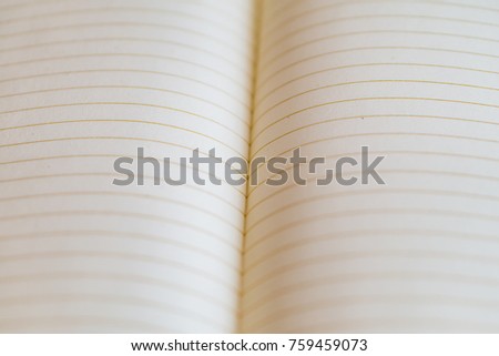 Close-up of an open blank notebook for writing, notes, making.