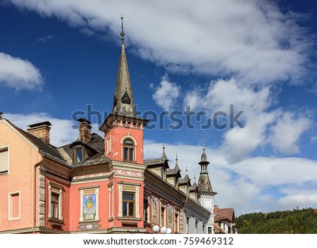 Historical house in the town of Spittal an der Drau, located on the southern slopes of the Gurktal Alps (Nock Mountains) in the federal state of Carinthia, Austria.