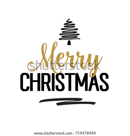 Christmas lettering with creative tree
