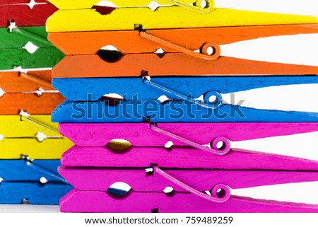 Colorful wooden clamps