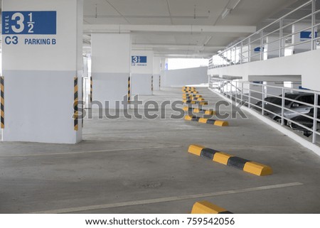 Empty new parking interior