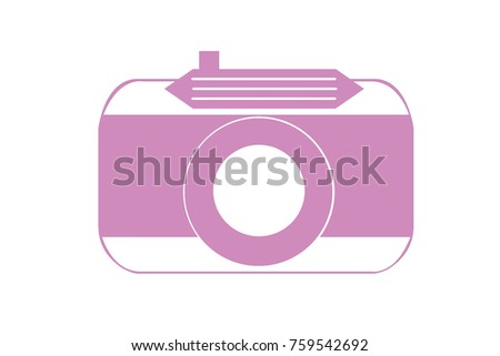 Illustration pink icon of vintage camera use for travel prop