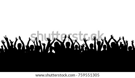 Crowd of people applauding silhouette
 Royalty-Free Stock Photo #759551305