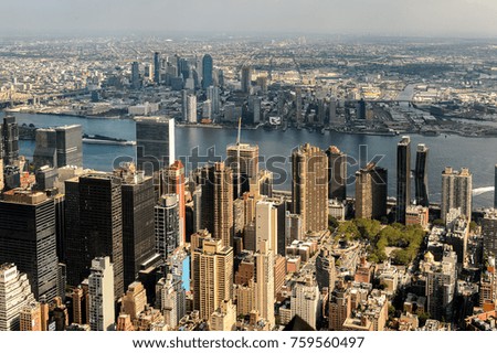 Beautiful view of the rooftops of Manhattan, New York, NY, United States of Americs