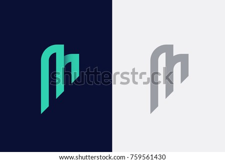 Abstract letter M logotype. Modern logo idea sign. Universal emblem vector icon. Royalty-Free Stock Photo #759561430