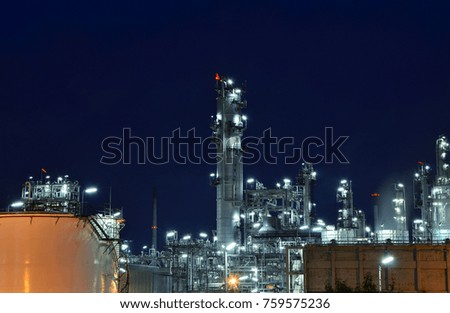 Oil refinery or chemical plant at night