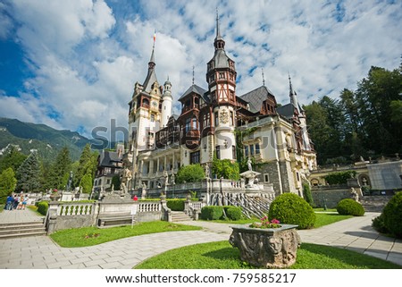 Brasov, Romania, Peles Castle Royalty-Free Stock Photo #759585217