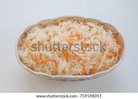 Sauerkraut in an oval bowl