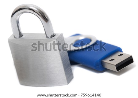 usb disk security concept isolated on a white background.