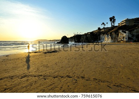 Sunset on the Pacific Ocean at Pismo Beach, California