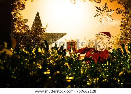 Santa Claus with Christmas background dark