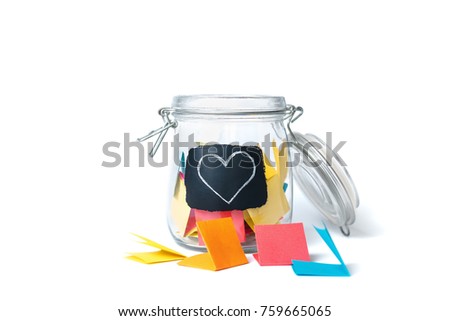 Open Bank with stickers on white background Royalty-Free Stock Photo #759665065