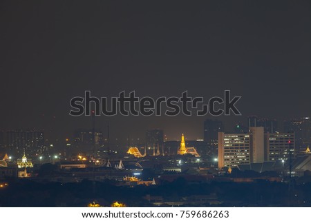 Wat Pho at night in Bangkok, Thailand.