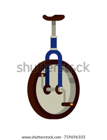 unicycle bike in flat style vector illustration