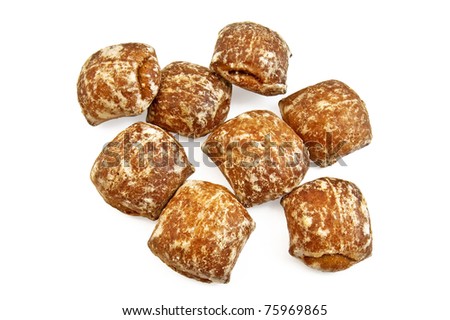 Several cakes with fillings and glaze is isolated on a white background