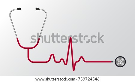 stethoscope isolated pulse concept vector background Royalty-Free Stock Photo #759724546