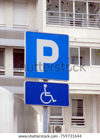  Parking lot for disabled people