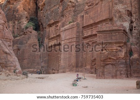 Tombs in Petra, Wadi Musa, Jordan