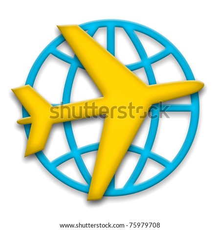 Airplane and globe