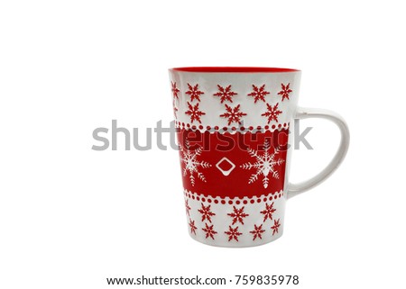 Christmas cup isolated on a white background  Royalty-Free Stock Photo #759835978